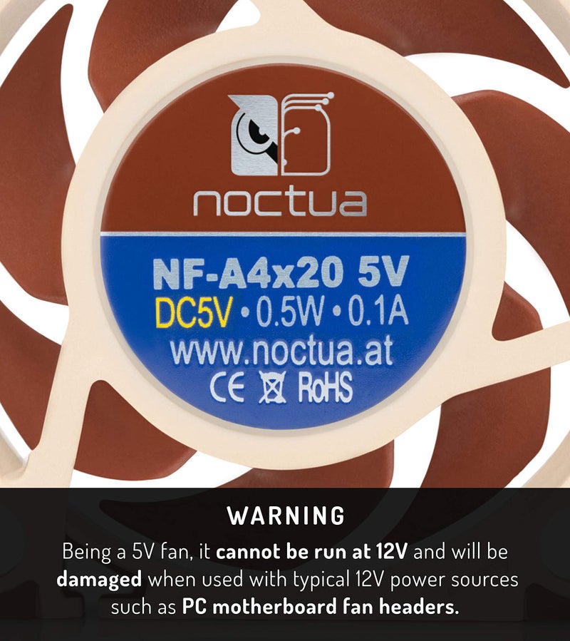 Noctua NF-A4x20 5V, Premium Quiet Fan, 3-Pin, 5V Version (40x20mm, Brown) - Image 3
